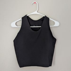 Janji black sports bra crop top combo with phone pocket